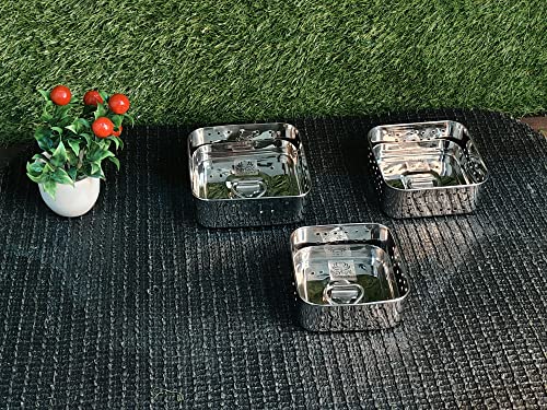 Image of Nyra Stainless Steel Square Shaped Paneer Maker /Mould /Strainer /Perfect for Making paneer with Ease /Also be Used for Making tofu /Paneer Maker with a Set of 3 Pcs with Top Press Lid