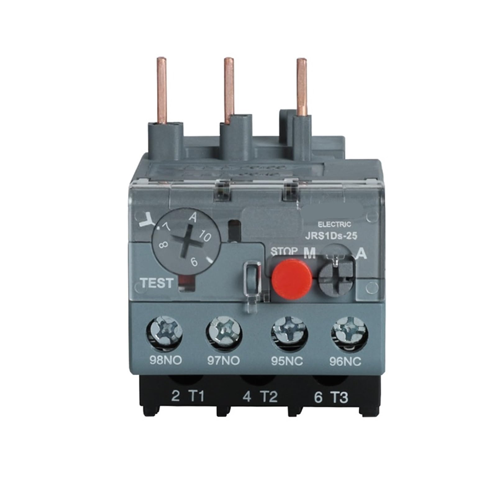 Protector térmico regulable JRS1DS-25/Z con rango 7-10A y rearme seleccionable 5