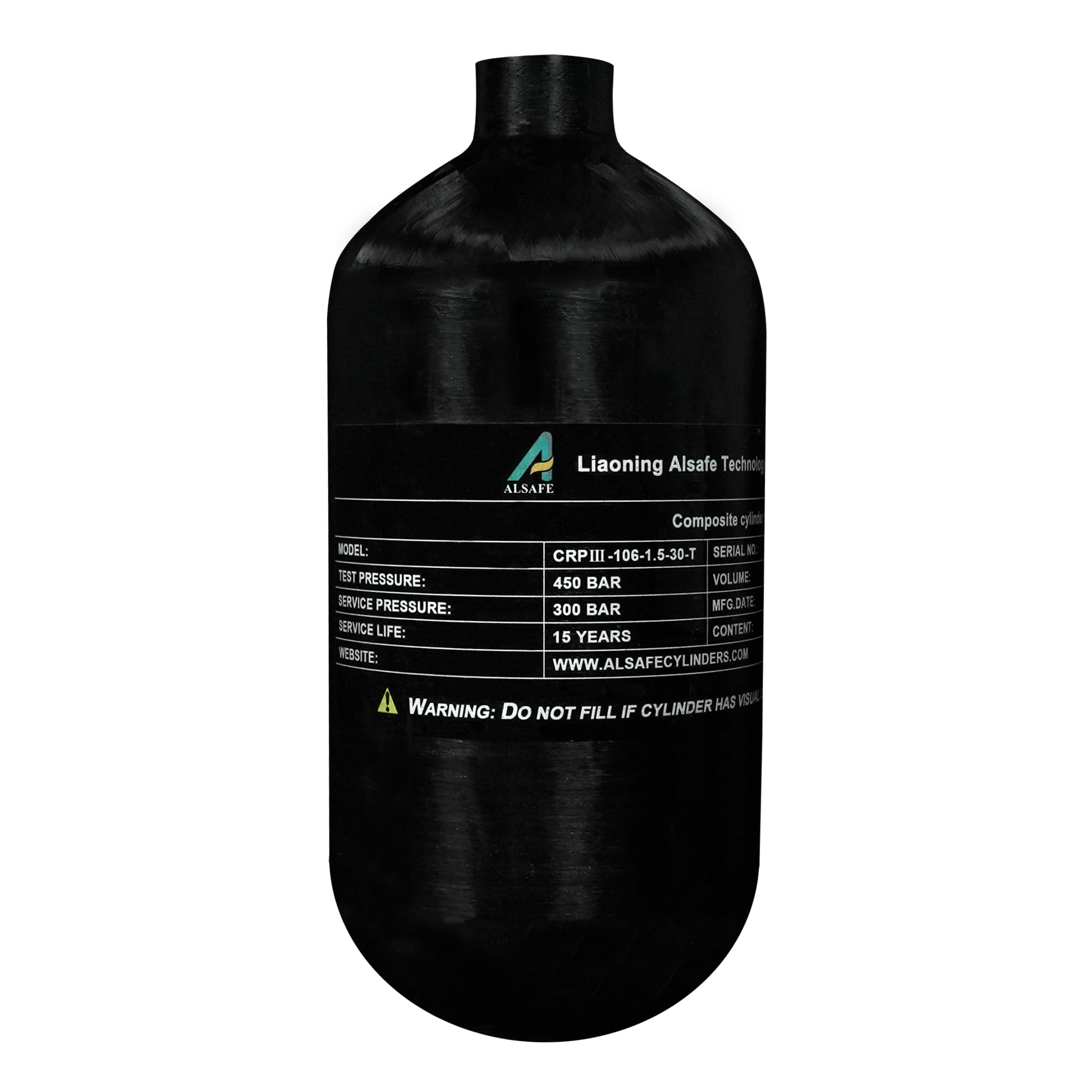 TUXING 4500Psi Pcp Air Tank 1.5L 91Cu in Carbon Fiber HPA Tank,Gas Cylinder,Paintball Hunting for PCP Air Rifle Gun Daystate and FX Thread M18 * 1.5