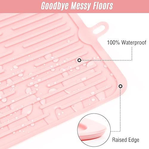 Miniatura 3 de Mantel individual para mascotas para perros y gatos, tapete para evitar el desbordamiento de alimentos y agua, tapete portátil y plegable, adecuado