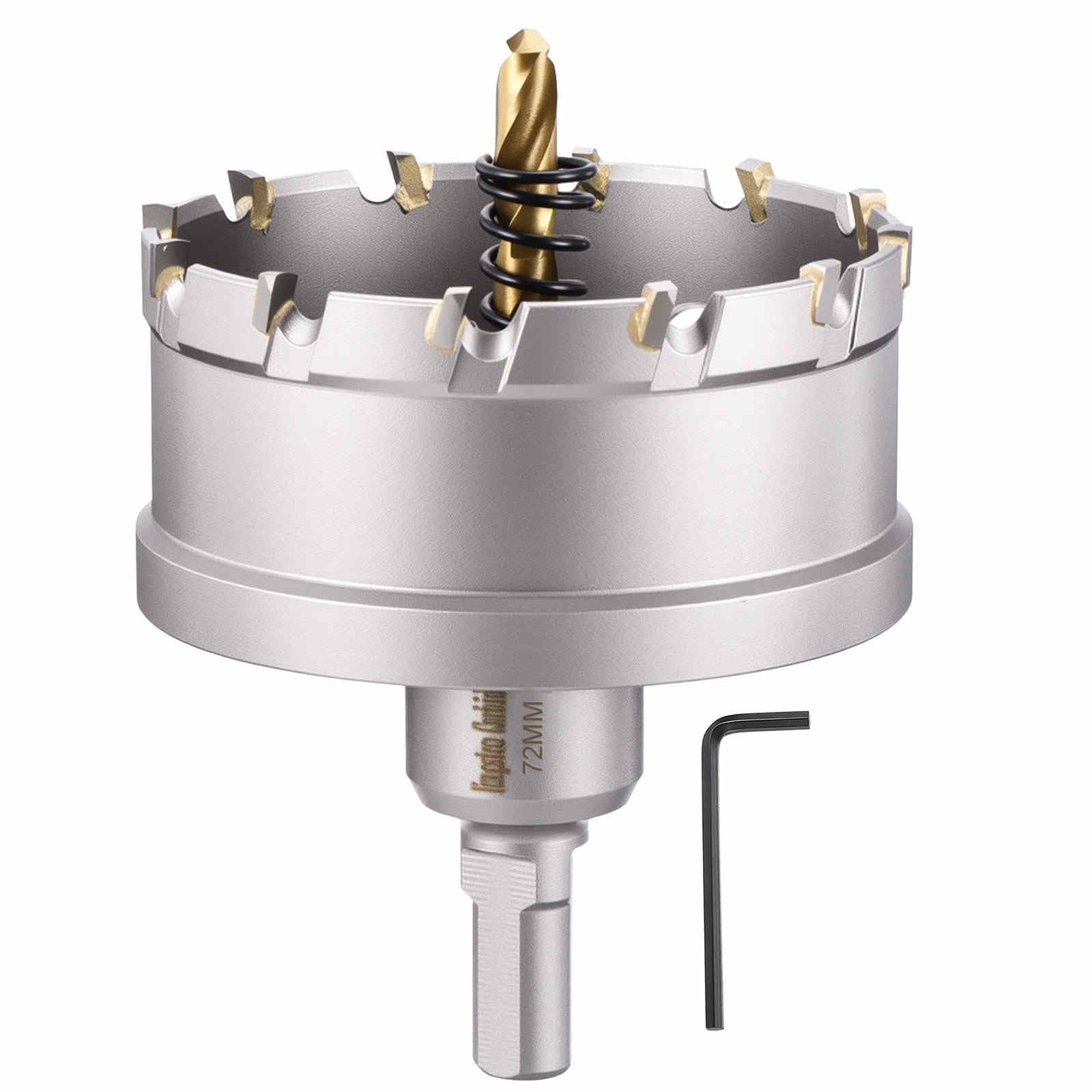 CoCud 2-13/16" (72mm) Hole Saw, Tungsten Carbide TCT Hole Cutters with Drill Bit, for Thick Hard Metal Stainless Steel