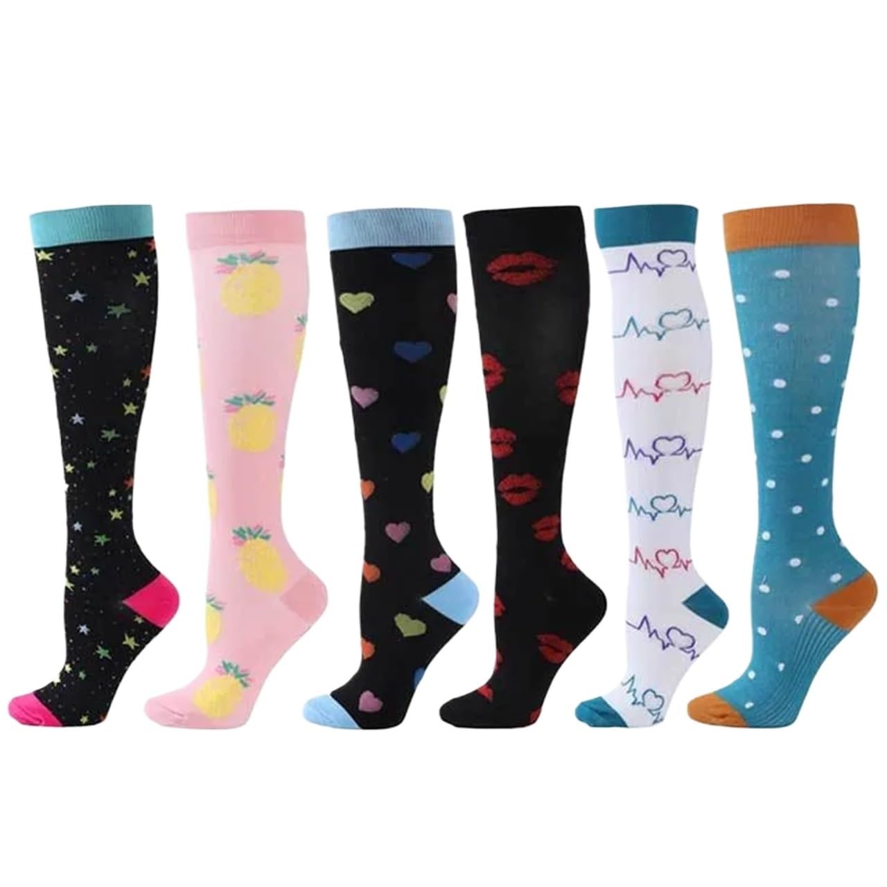 Calze Compressione Calzini A Compressione For Leggings Da Corsa, Da Calcio, Unisex, For Adulti, Edition Network, Calzini Da Infermiere Rossi A Pressione, Da Uomo(ANS006-17,S-M)