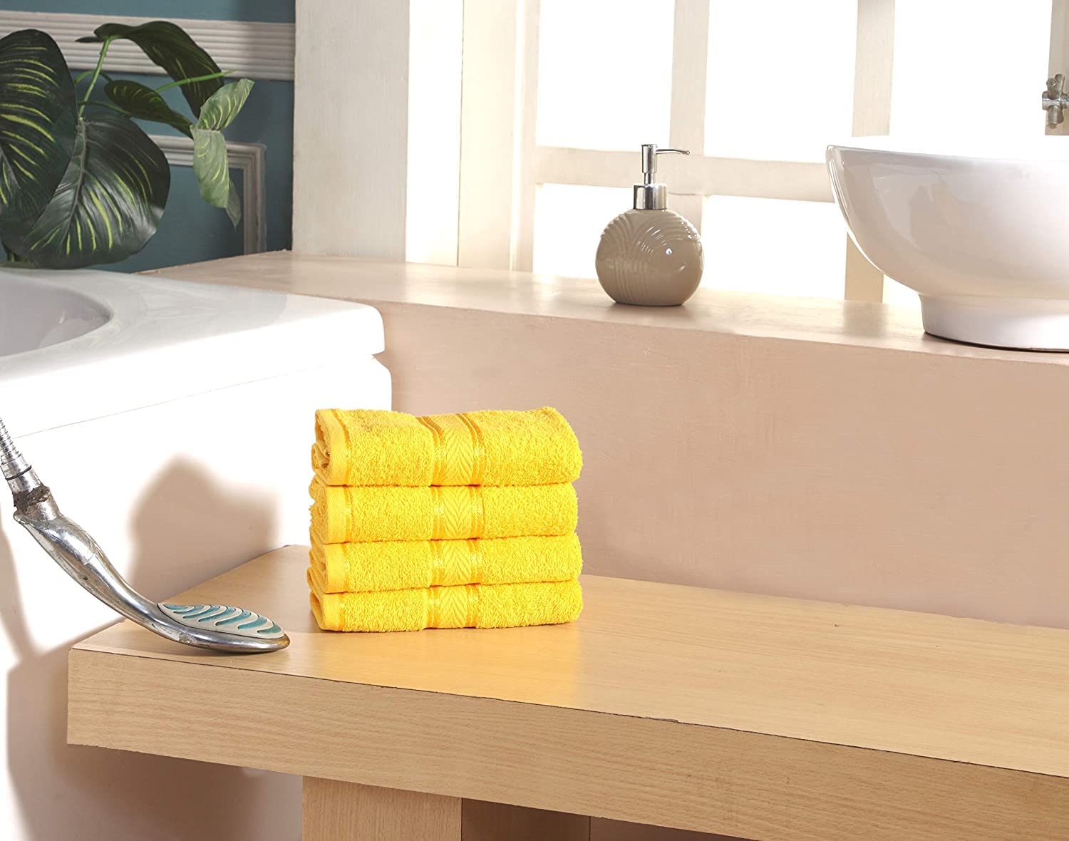 Mafatlal 500 GSM Extra Soft & Super Absorbent Set of 4 Cotton Hand Towel