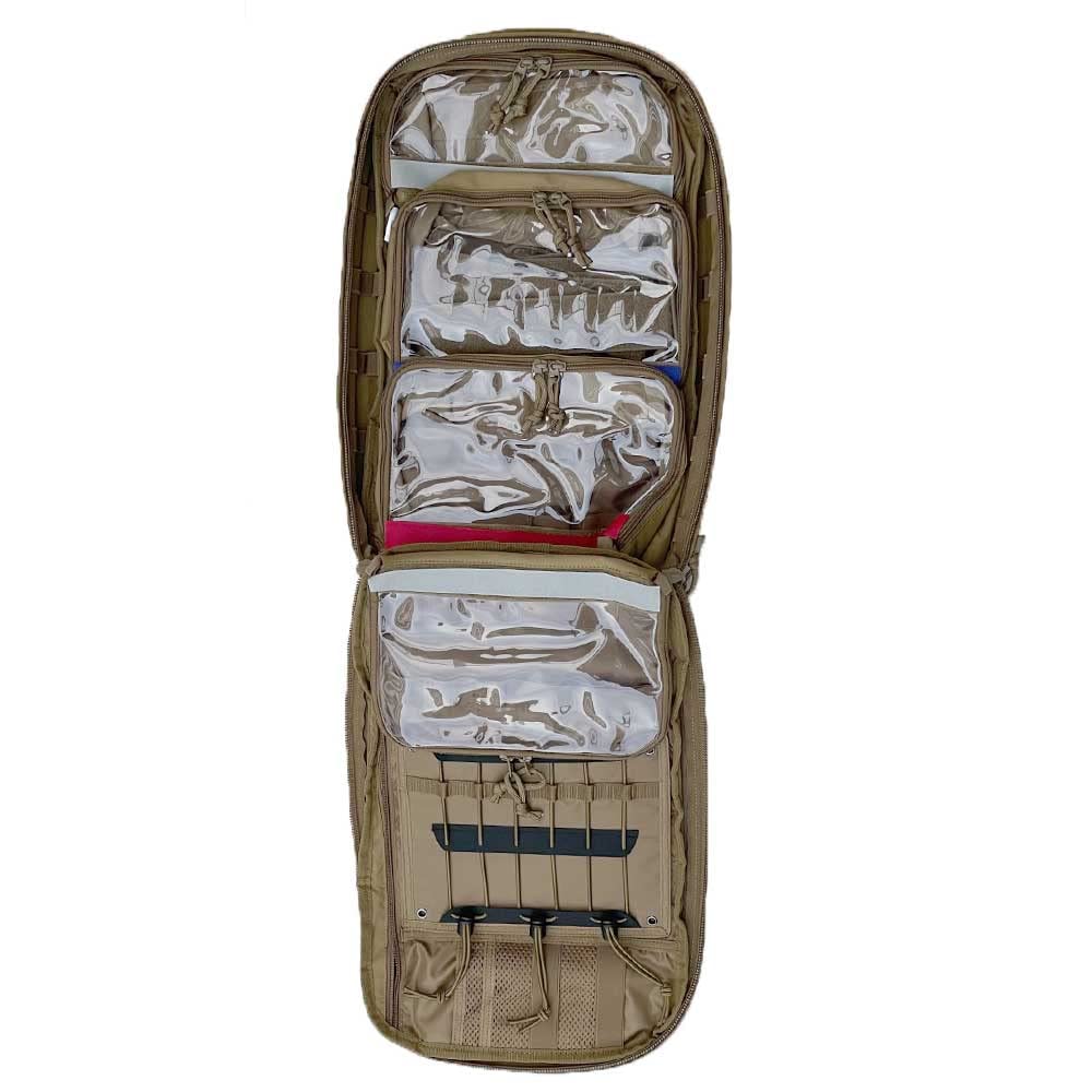 Tasmanian Tiger TT Medic Assault Pack MKII L - Zaino per primo soccorso, vuoto per emergenza, viaggi, campeggio, escursioni, ciclismo, attività all'aperto (grigio pietra e verde oliva, IRR)