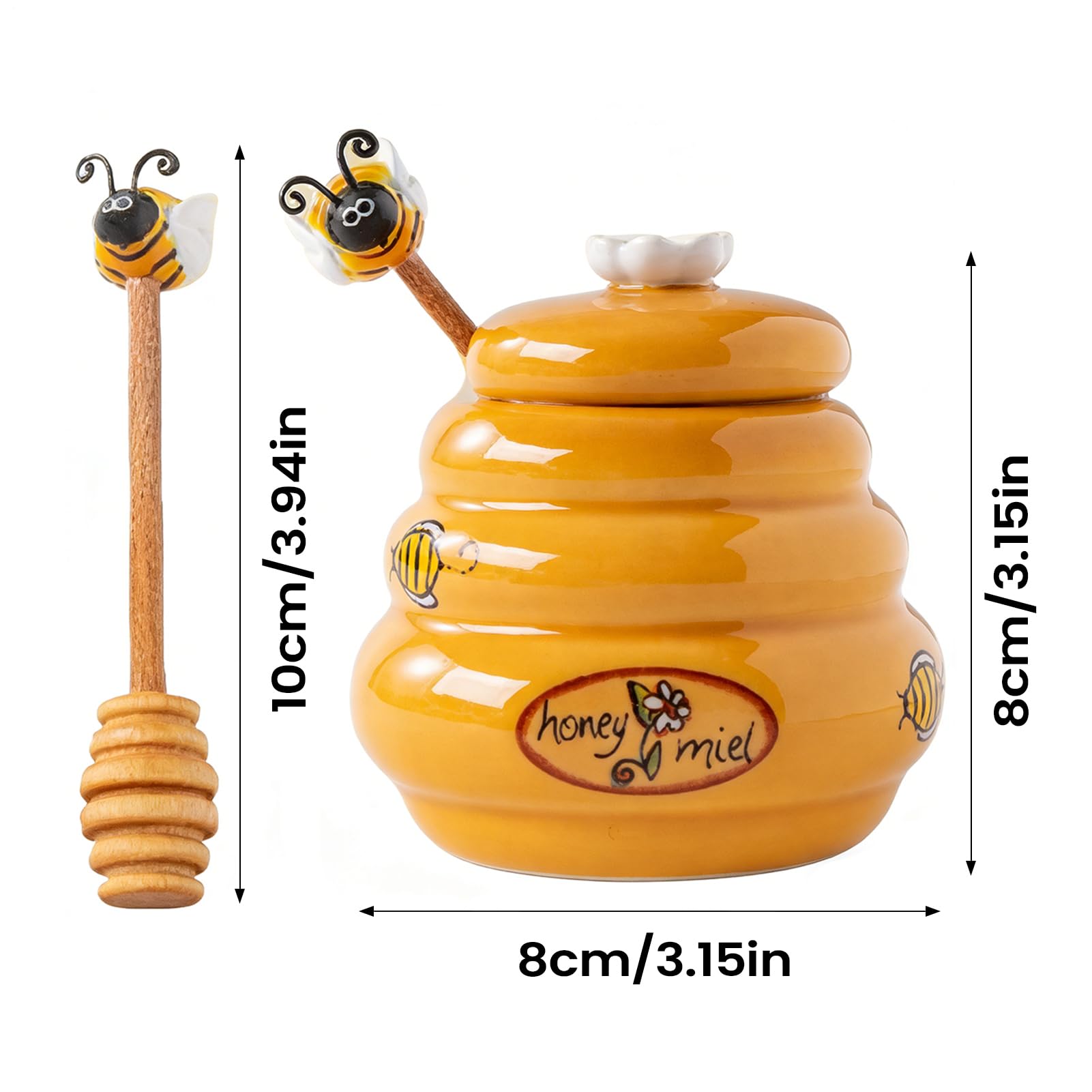 Dispensador De Miel Bote De Cerámica Antigoteo Ancha