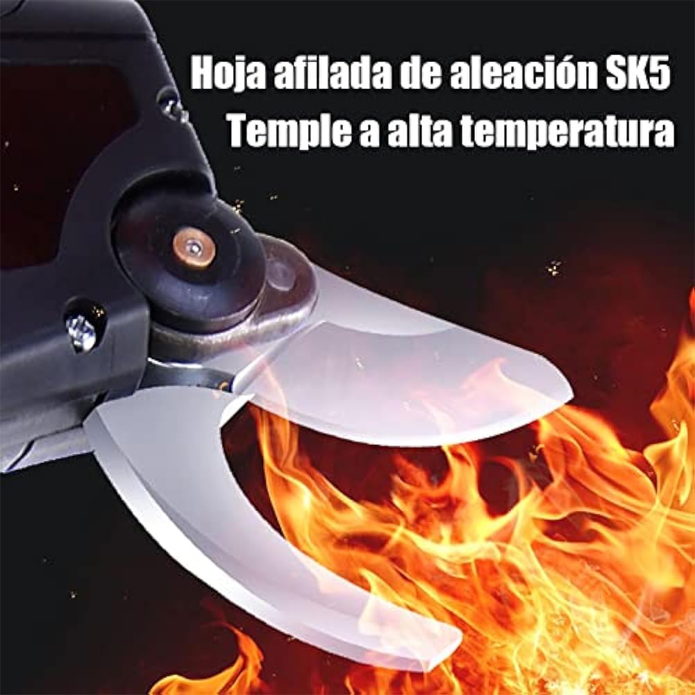 Tijeras de Podar Eléctricas con 2 Baterías de Gran Capacidad, Tijeras de Podar con Batería Inalámbrica de 48 V para Podar Árboles Sin Esfuerzo, Corta Ramas de hasta 50 mm de Diámetro