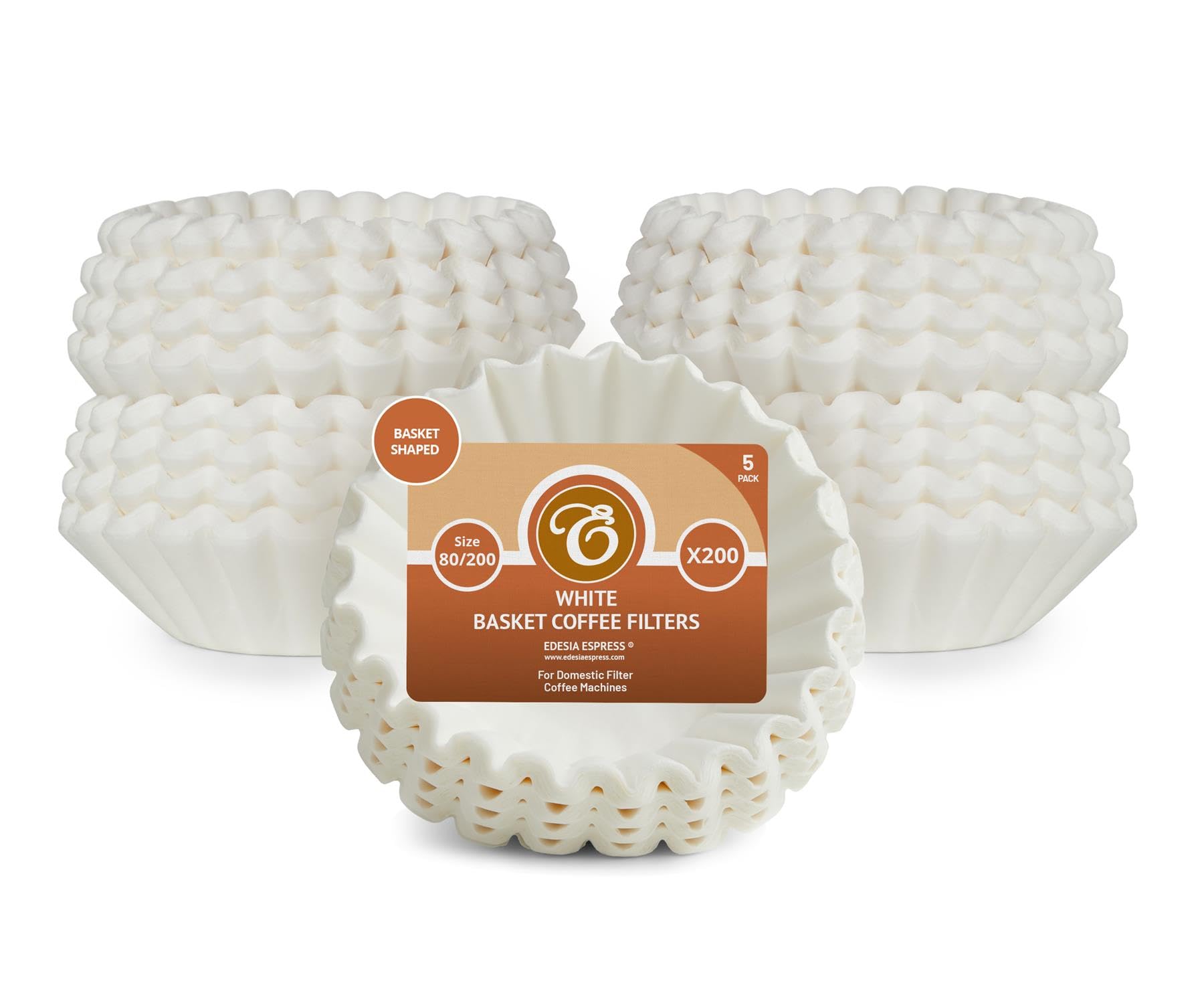 Edesia Espress White 1000 X 2 Pint / 8 To 12 Cup Basket Coffee Filter Papers By