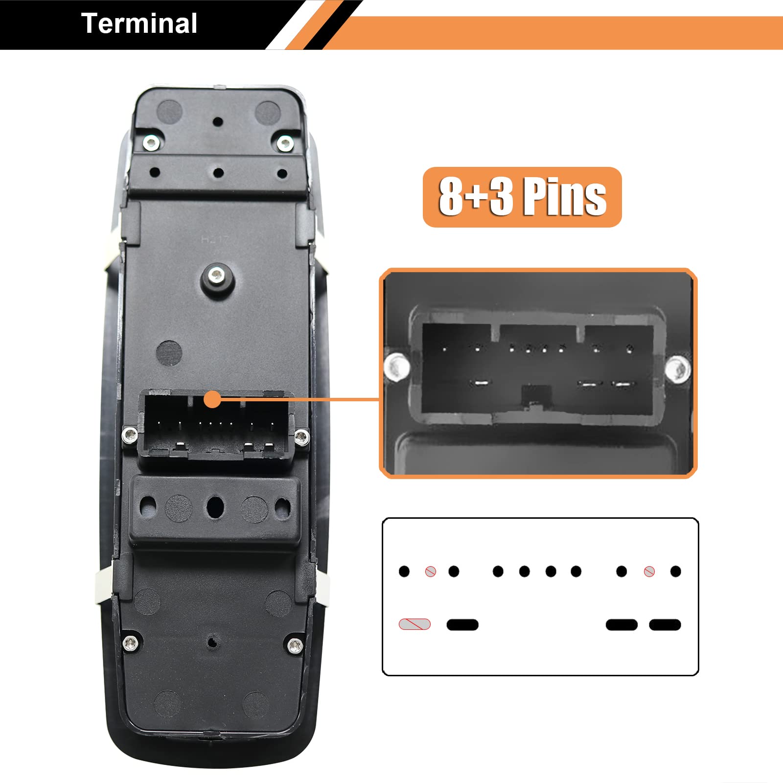 Amazon.com: Woodzdon Master Power Window Switch Button for  