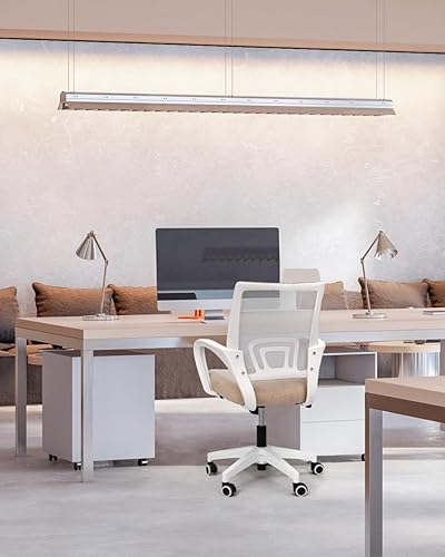 Miniatura 6 de NEO CHAIR Silla de oficina para computadora, silla de escritorio para juegos, cojín ergonómico de respaldo medio, soporte lumbar con ruedas, cómodo