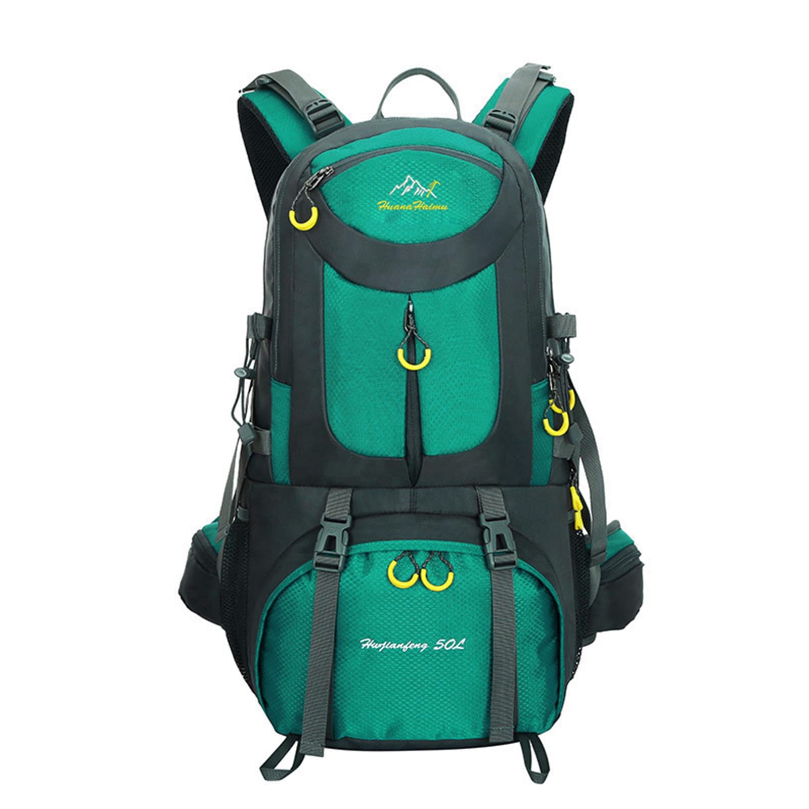 50L Wanderrucksack Wasserdichter Rucksack Reiserucksack Trekkingrucksack Hiking Backpack für Damen Herren Camping Radfahren Klettern Reisen Sport Seeblau