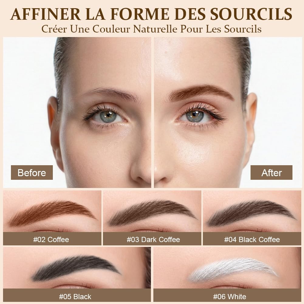 LOPHE Gel Fijadora de Cejas, Crema de Cejas 4,5g, Pomada de Ceja de Larga Duración con Cepillo, Eyebrow Gel para Maquillaje con Efecto Laminado Instantáneo,Pegamento de Ceja Sin Residuos Marrón Oscuro — view 3