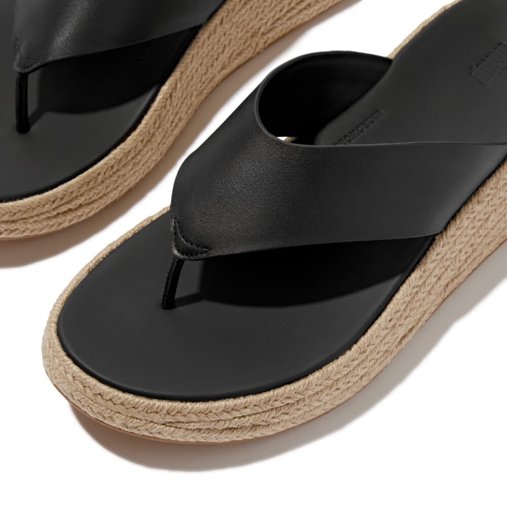 Fitflop Femme F-Mode Espadrille Leather Flatform T/Post Sandals