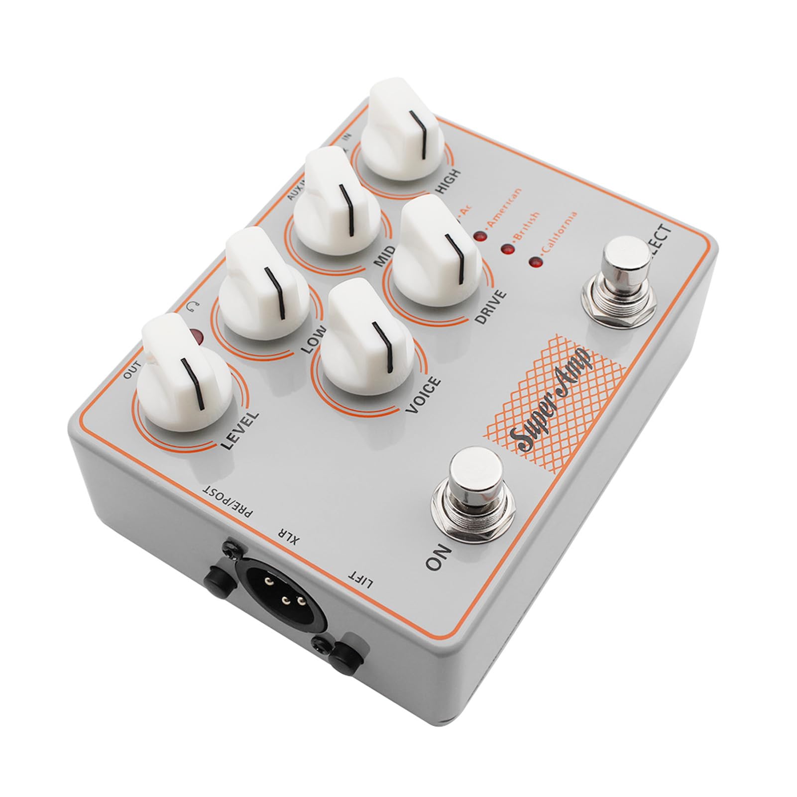 Btuty Pedale Effetti per Chitarra, DI Box Simulatore DI Amplificatore 4 in 1 con Simulatore DI Cabinet per Uscita Cuffie con Ingresso AUX, per Esercitarsi Nella Registrazione DI
