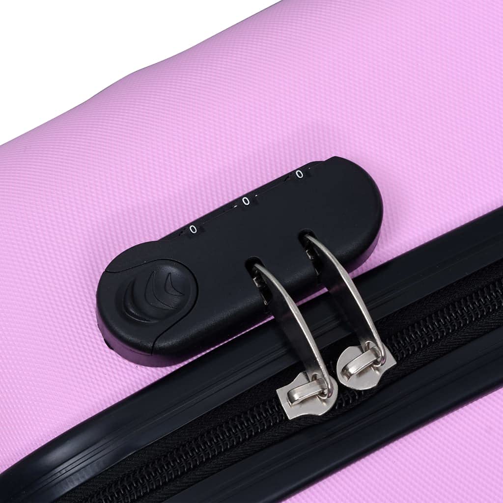 vidaXL Zestaw twardych walizek na kółkach, 3 szt., różowy, ABS
