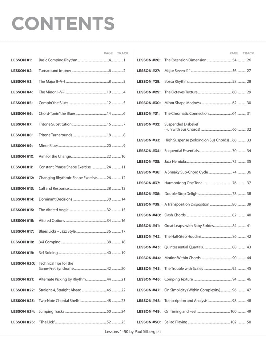 100 Jazz Lessons. Solo pour Guitare. Comprend Enregistrement(s) en ligne