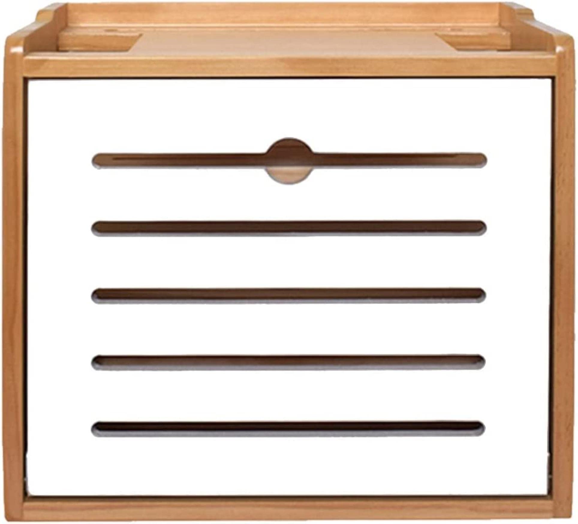 Estante para enrutador WiFi de madera maciza con abertura superior para ocultar cables de red