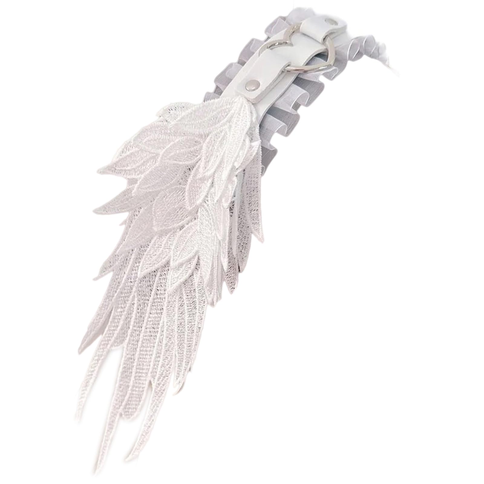 Fentency Wing Heart Buckle Belt Hairhoop for Roleplay Cosplay Costume Headband Halloween Headpieces Japanese Lace Hairband