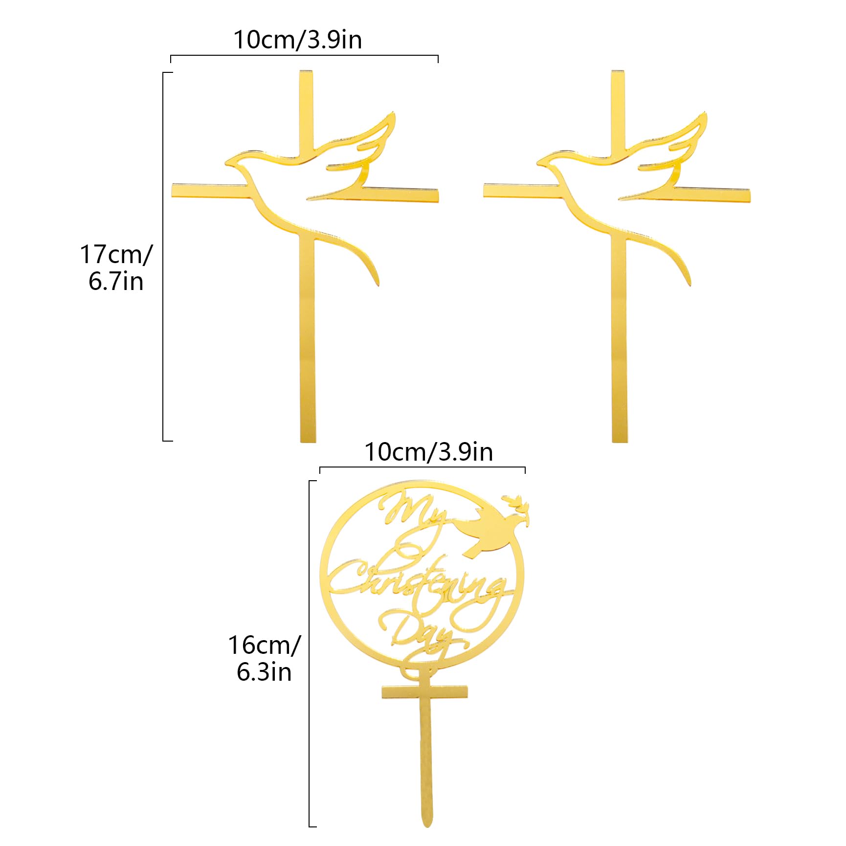 Christening Cake Topper & Cross Cake Topper Christening Cake Decorations for Girls Boys Acrylic Baptism Cake Toppers for Christening Cake Decorations - Image 2