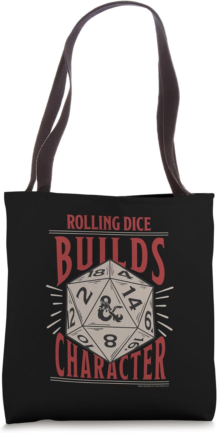 Dungeons & Dragons Rolling Dice Builds Character Tote Bag