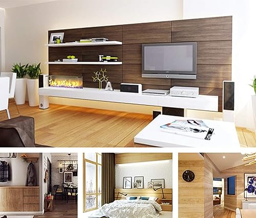 Miniatura 3 de REDODECO Papel tapiz de grano de madera amarillo pardusco para armario, puerta, armario, pared, pegatina de vinilo decorativo para el hogar, 17.7 x