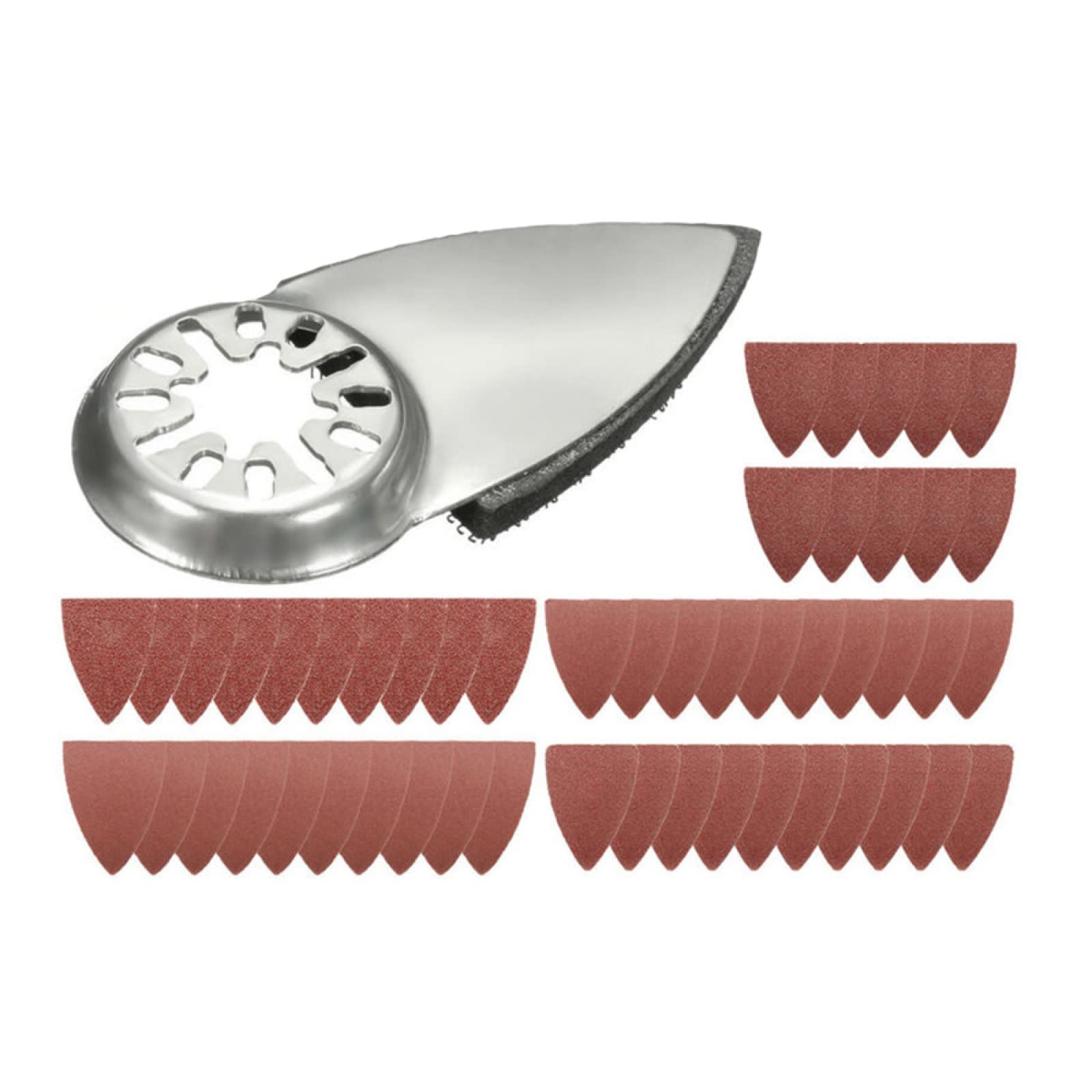 Almohadillas de lijado Papel de lija 50 Uds hojas de lija triangulares de papel de lija 38*52mm gancho y bucle disco de lijado abrasivo papel de lija con almohadilla de lijado for dedos grano con almo