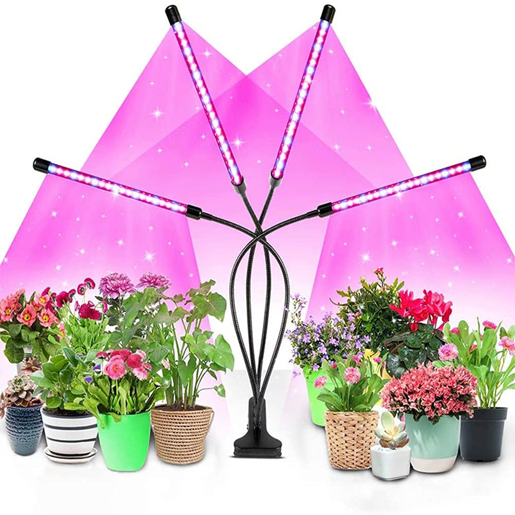 Luci per Piante a Spettro Completo da 40 W, 80 luci a LED con accensione/spegnimento Automatico, Timer 4/8/12 Ore, 9 luminosità dimmerabile, per la Crescita di Piante succulente in Interni