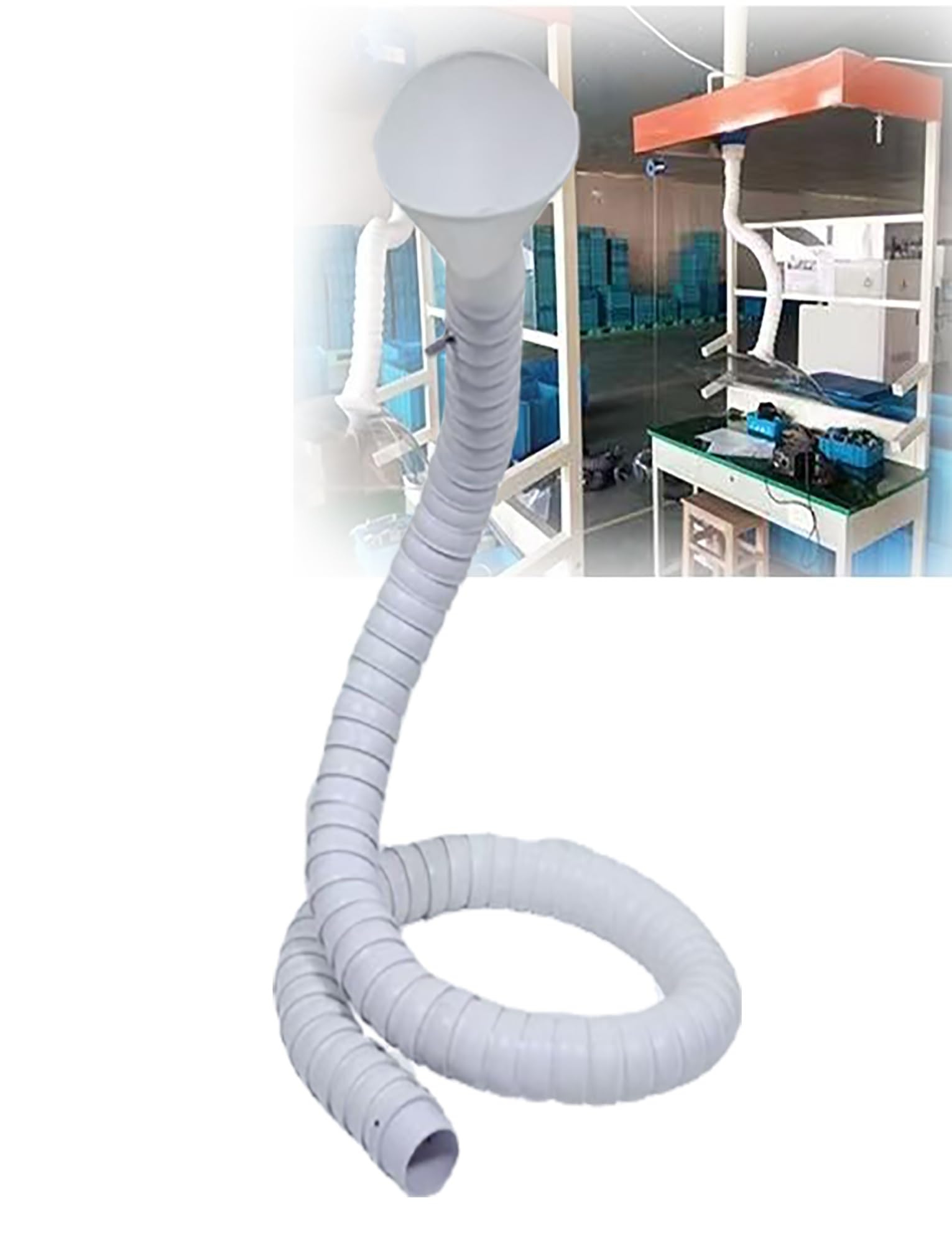 Brazo extractor de humos articulado, colector de conducto flexible para extracción de humos de soldadura, manguera ajustable para ventilación de taller