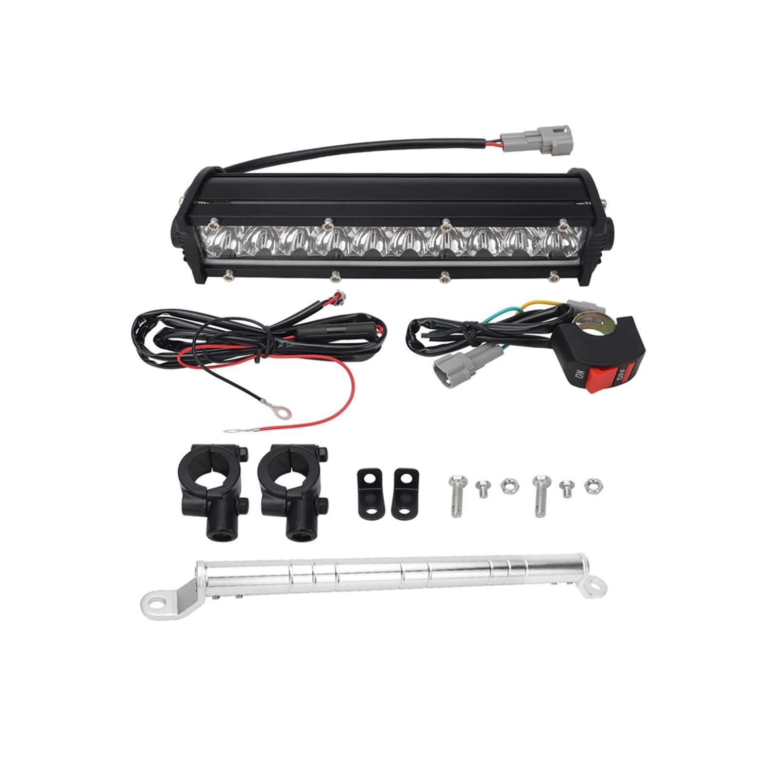 LED Fendinebbia Per KX65 KLX110 KX125 Faro Moto | Barra Luminosa LED Per Manubrio Moto 60W LED Con Kit Interruttore Sfarfallio Giallo Bianco Per KX65 KLX110 Per KX125 KX250