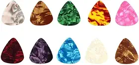 10 Palhetas de Guitarra e Ukulele de Celuloide Multicoloridas de 0,46 mm