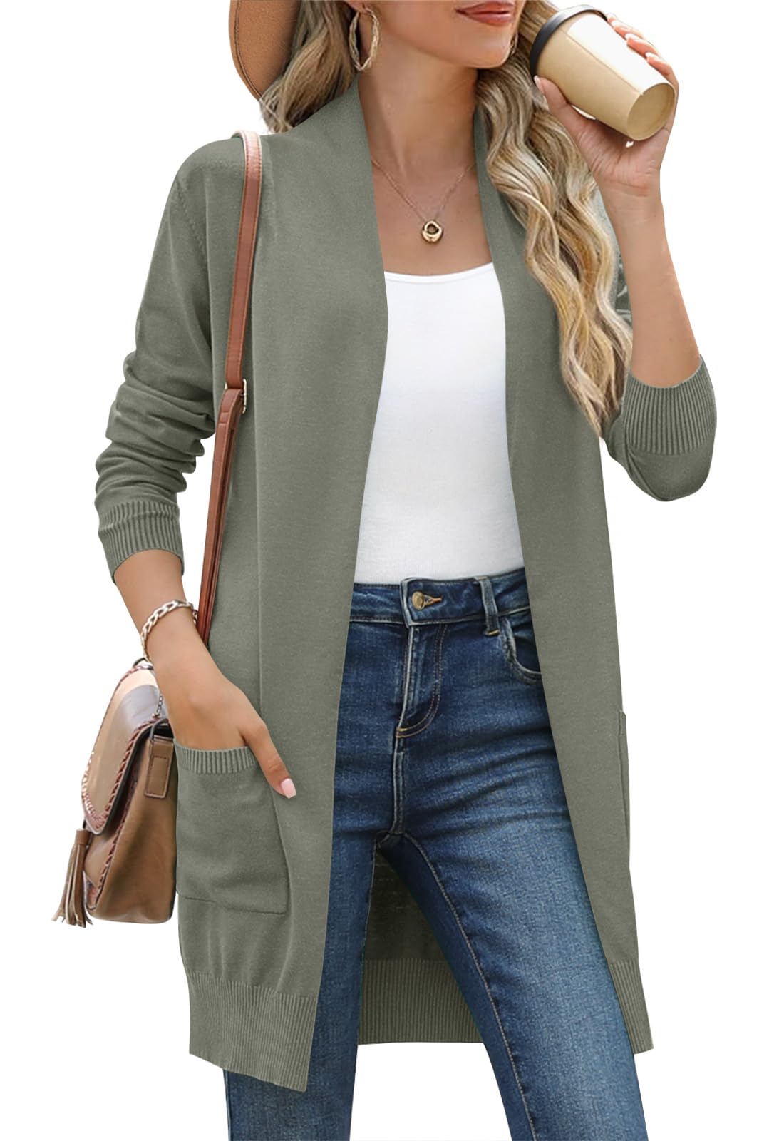 Anymiss Womens Lightweight Cardigan Sweaters Knit Kimono Oversized Soft Jackets with Pockets S-3X