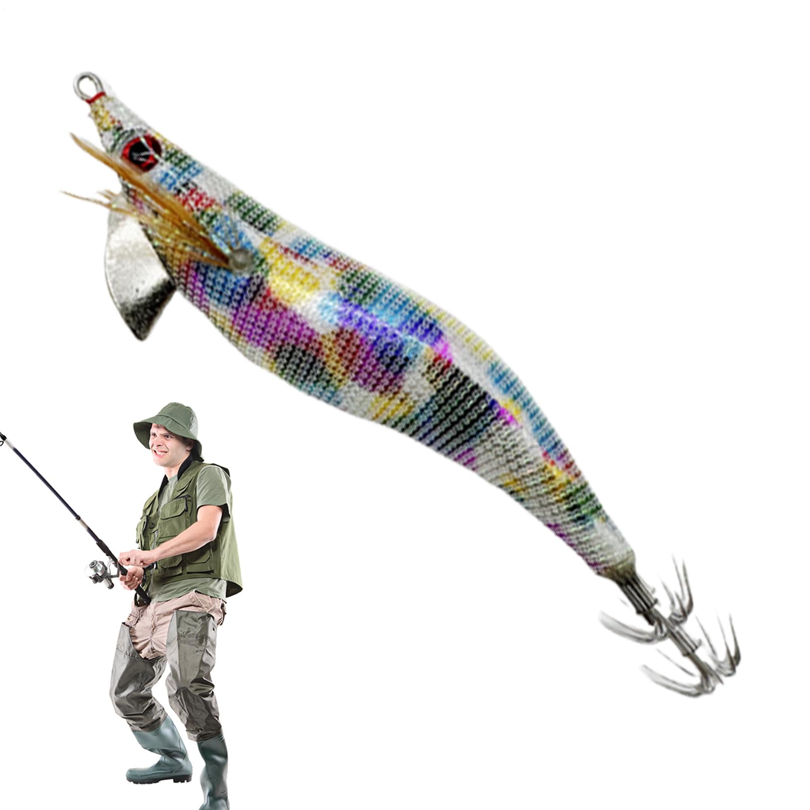 Squid Lure Glowing - Fishing Baits for Bass - Fluorescent Night Fishing Bait, Artificial Fish Luring Tools for Saltwater Freshwater