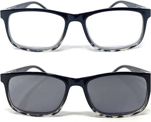 The Transformer Gafas de lectura fotocromáticas lectores de transición para hombres y mujeres Tortuga negra con humo M disponible en Yaxa Colombia
