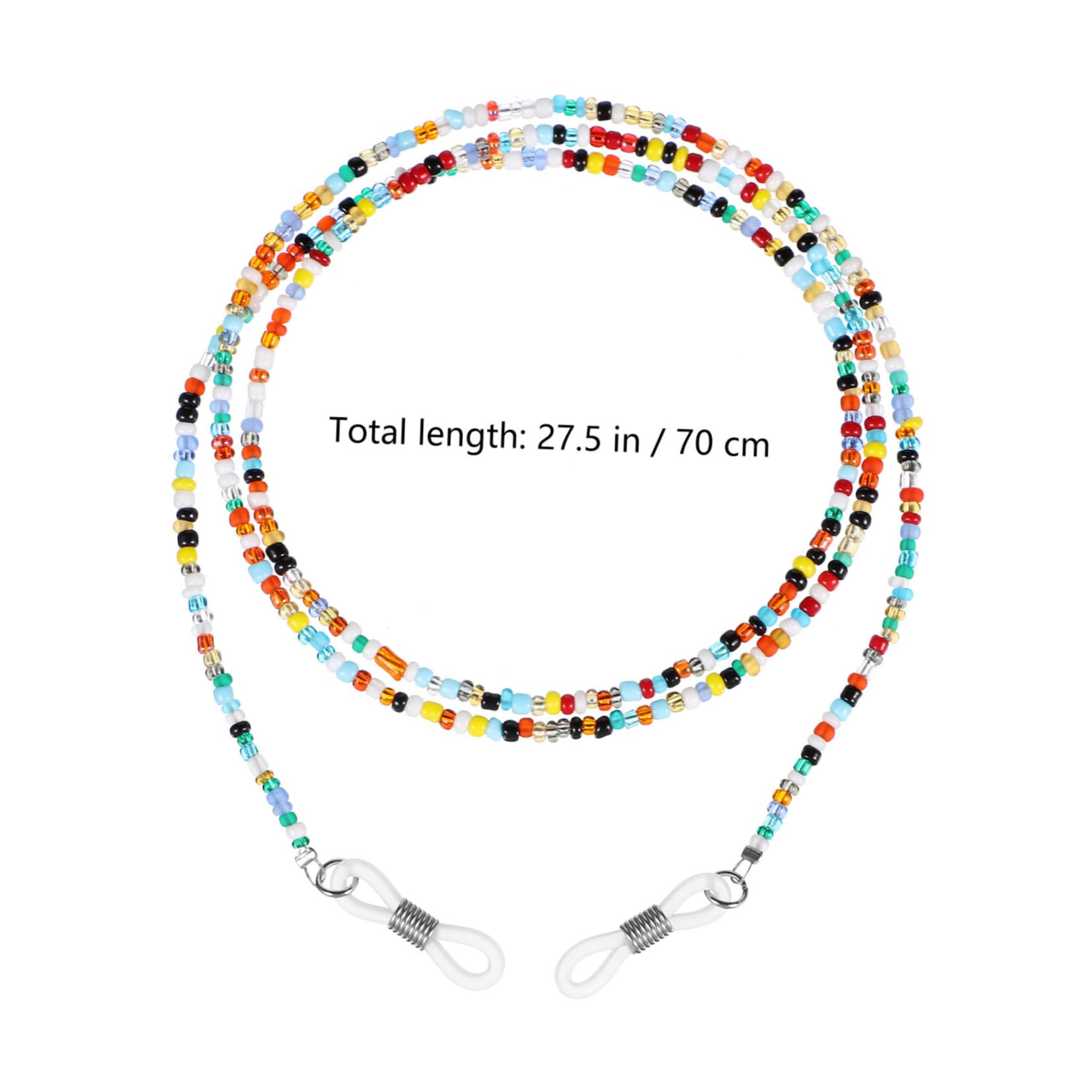 HEMOTON 2 piezas Cadena para Gafas Cuentas Coloridas Hechas Mano Cordón Antideslizante para Gafas de Sol y Lectura para Mujer y Hombre