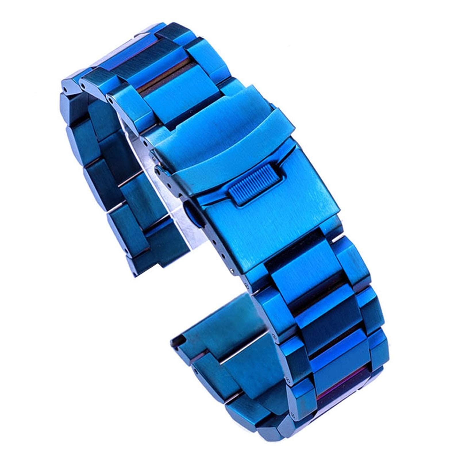 Bracelet en Acier Inoxydable de Montre 18 mm 20 mm 22 mm Bandes métalliques Lien Lien Accessoires en Or Noir Bleu