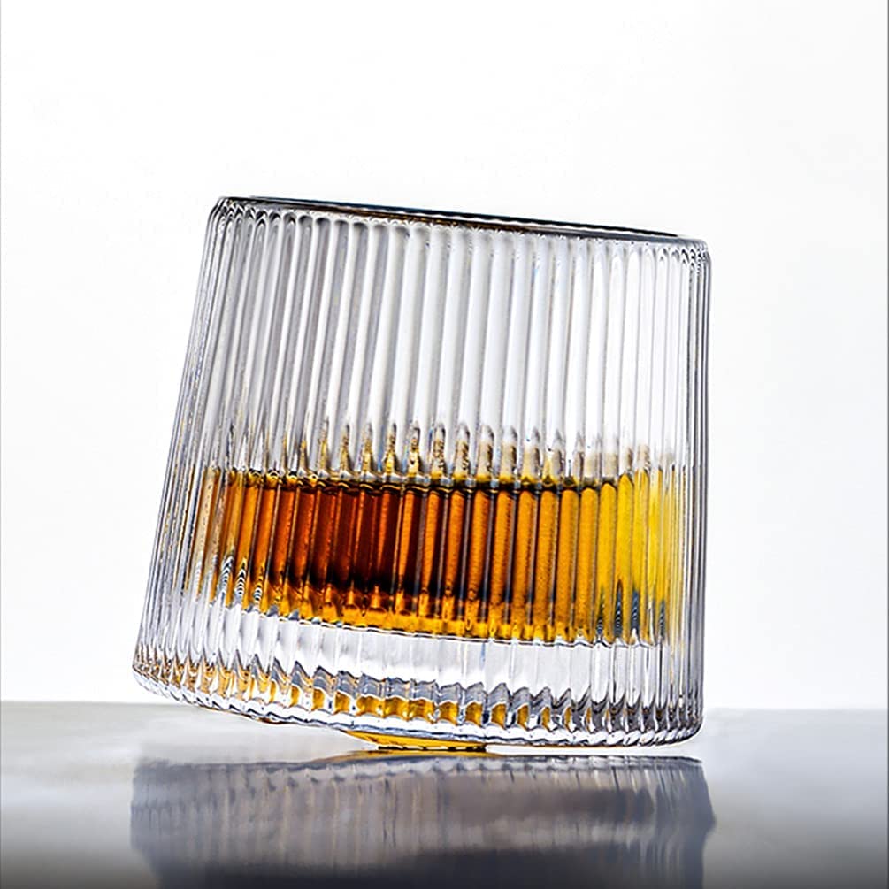Whiskey Glasses,150ml Wine Glass, Cocktail Water Tumblers Glasses for Parties ， For Scotch Cocktail Rum Cognac Vodka Liquor… (vertical stripes)………