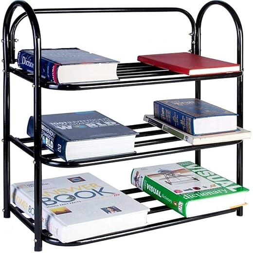 Metal Foldable Book Shelf - Black