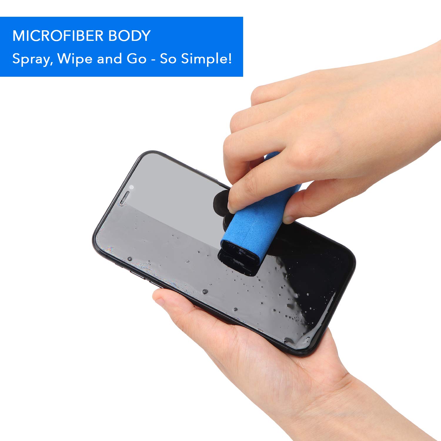 ProofTech Unibody All-in-One Spray i ściereczka do wycierania z mikrofibry do wszystkich urządzeń elektronicznych, komputerów, telewizorów, telefonów, tabletów, bez smug, bez alkoholu, bez amoniaku