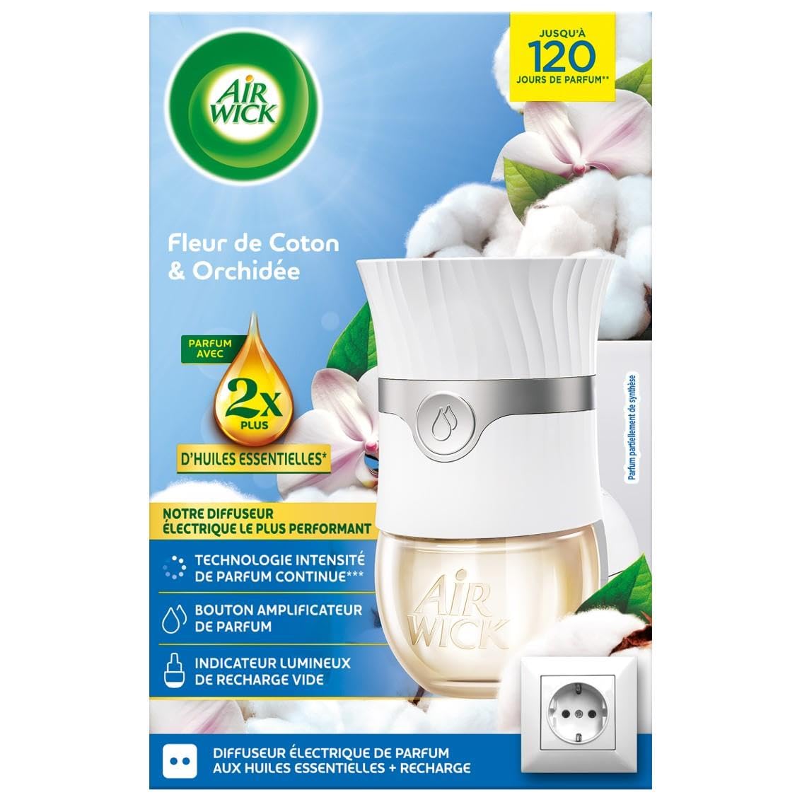 Air Wick Diffuseur Huiles Essentielles Fleur de Coton pour un Salon Cocooning