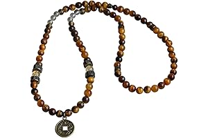 Success Prosperity Lucky Coin Tiger's Eye Necklace for Men