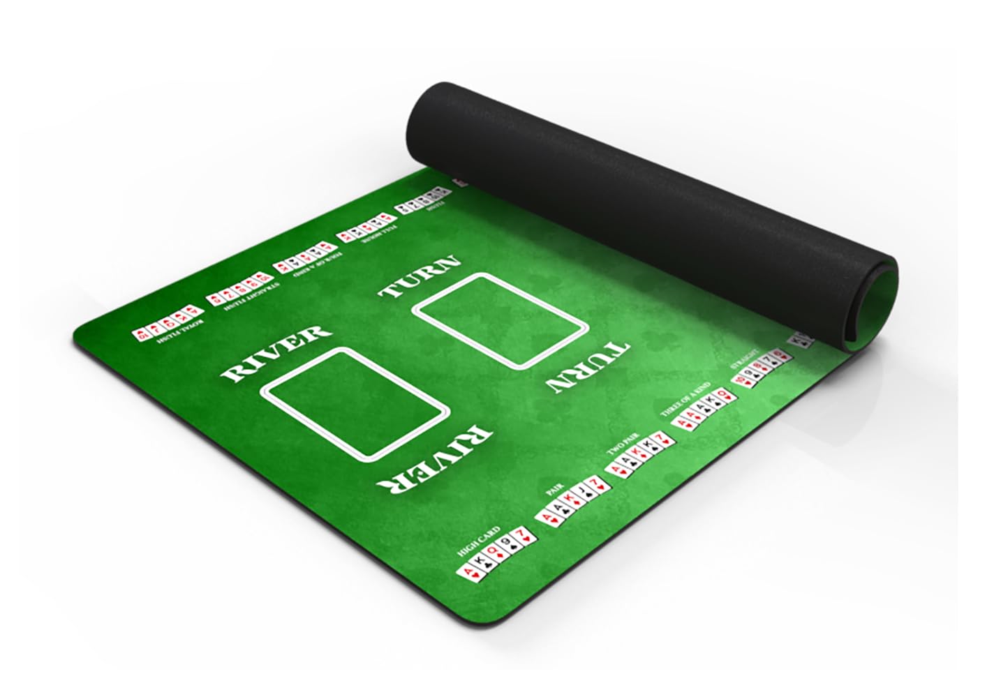 Mata gumowa kompatybilna z grą Poker - Texas Hold'em 61 x 35,5 cm, zielona