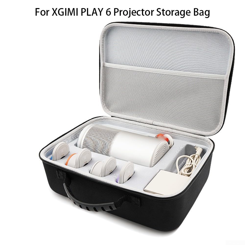 Funda rígida de viaje para XGIMI MoGo 4 2025, carcasa rígida de EVA con asa, almacenamiento portátil para protección del proyector durante viajes de negocios (negro)