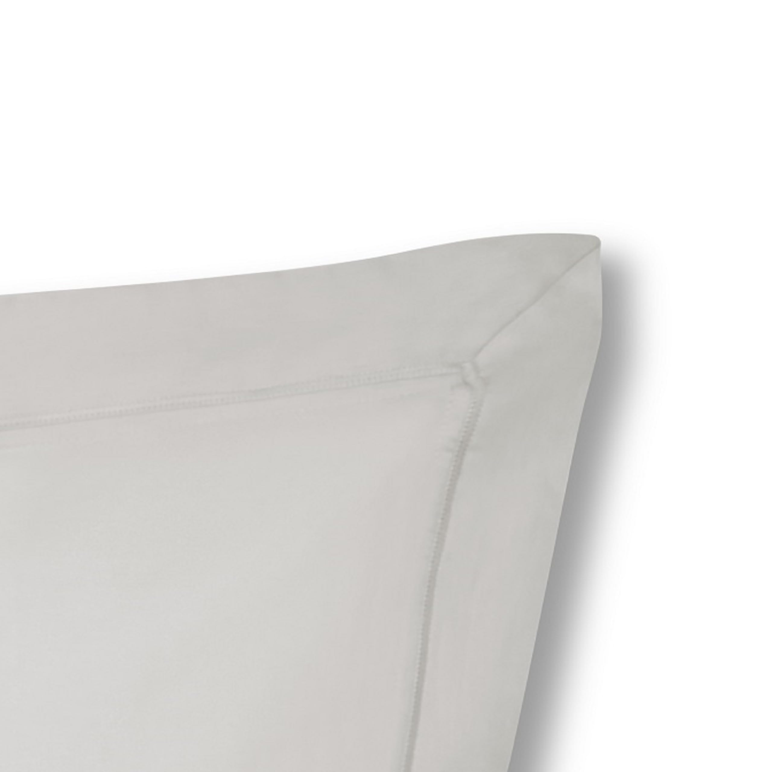 Plain Dyed Cotton Percale Grey 200TC Oxford Pillowcase 50 x 80 cm, Gray, Single - Image 4