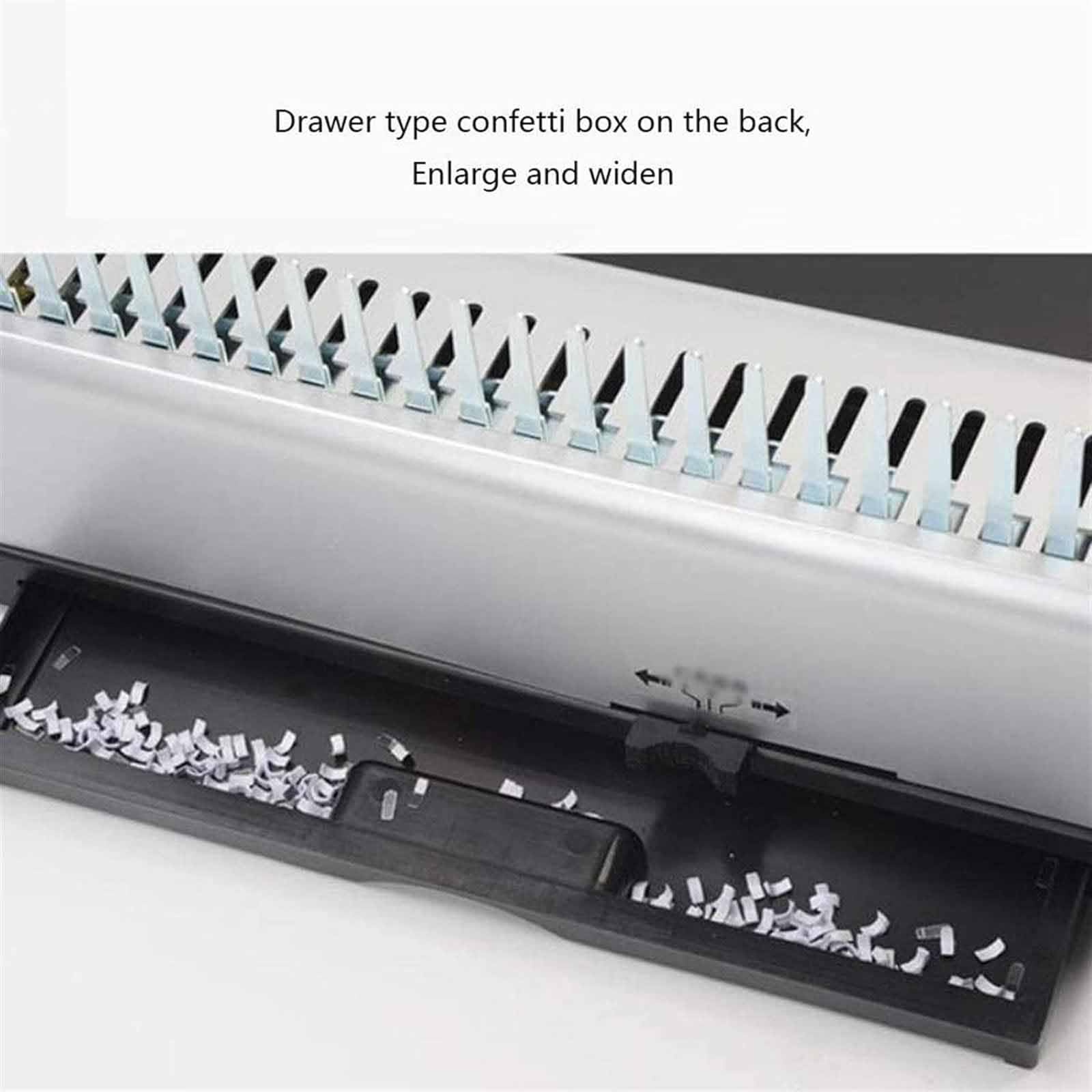 Rilegatrice Ad Anelli Plastici A 21 Fori per Documenti A4/A5 - Perfora 12 Fogli Contemporaneamente, capacità 450 Fogli, Margine Fori Regolabile da 3/4/5 Mm, Raccoglitore per Ufficio,A