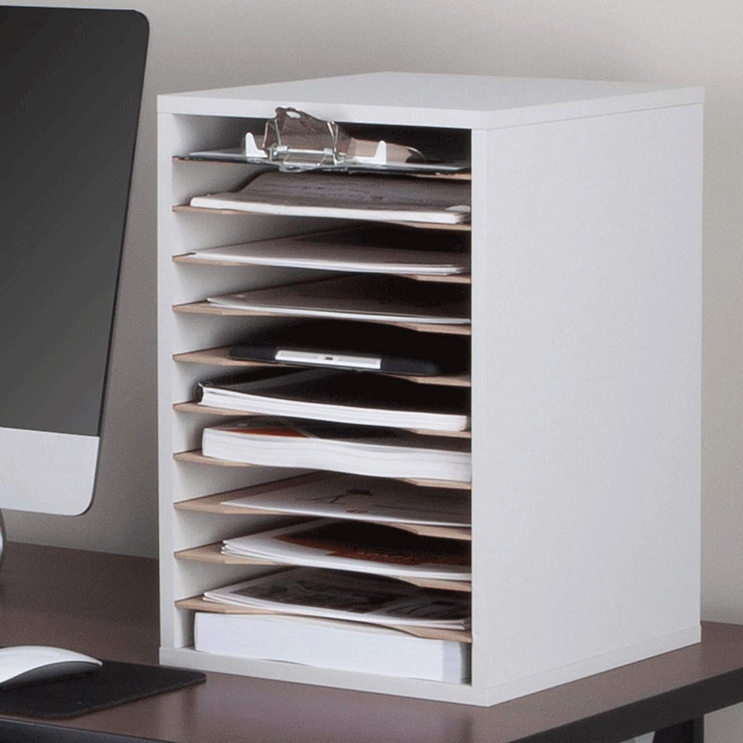 Safco Products 9419GR Trieur Vertical de Bureau, 11 Compartiments, Gris