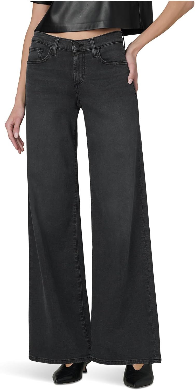 JOE'S JEANS Women's The Lou Lou Low Rise Wide Leg Black Cat 32