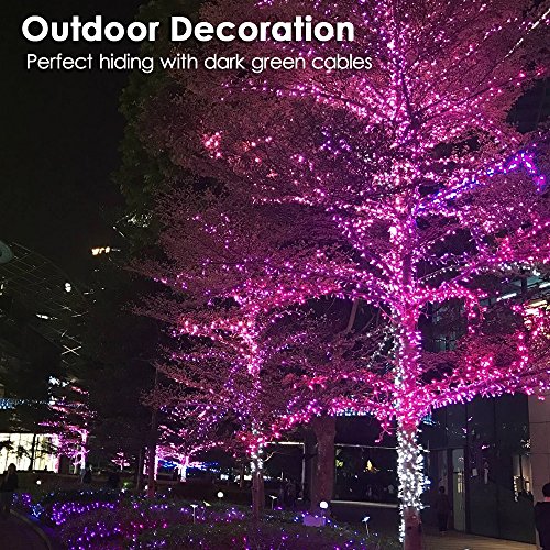 Rpgt 800 Leds 207.5Ft Green Cable Wire Low Voltage Fairy String Tree Twinkle Lights Ip44 Waterproof For Christmas Party, Outdoor, Garden, Wedding, Home Decoration (Pink) #TOP1