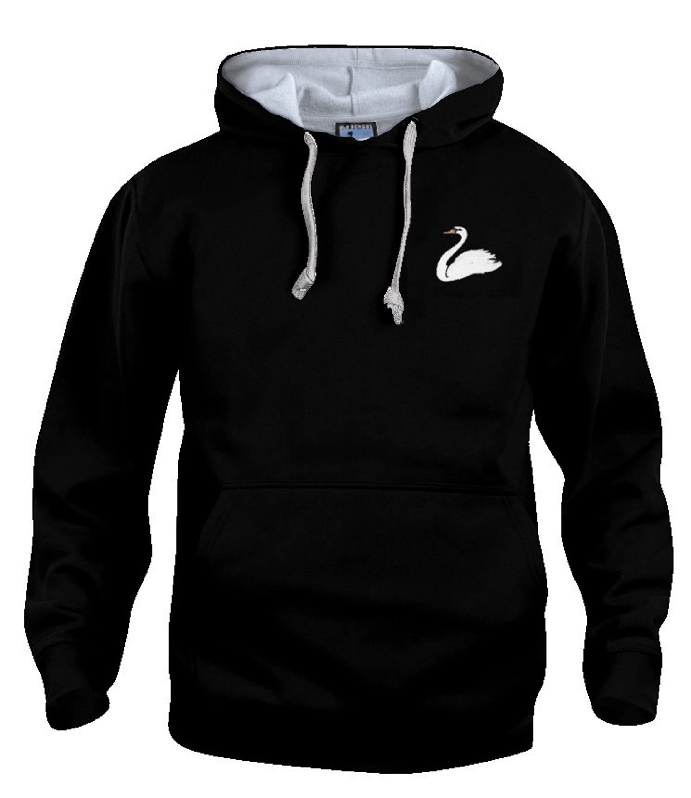 Old School Football Black Swansea 1960S Retro Football Hoodie Embroidered Logo (M)