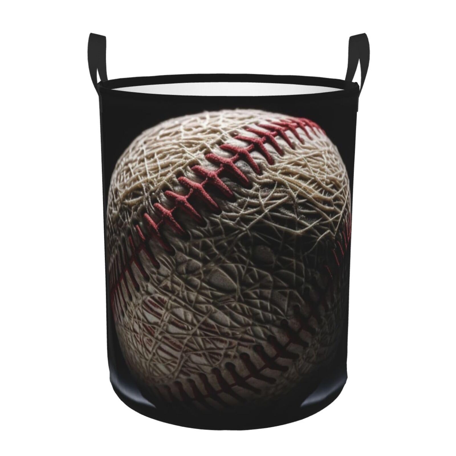 Laundry Basket Large Collapsible Laundry Hamper with Handles Baseball Art Laundry Basket Waterproof Freestanding Dirty Clothes Hamper for Bedroom Bathroom Dorm