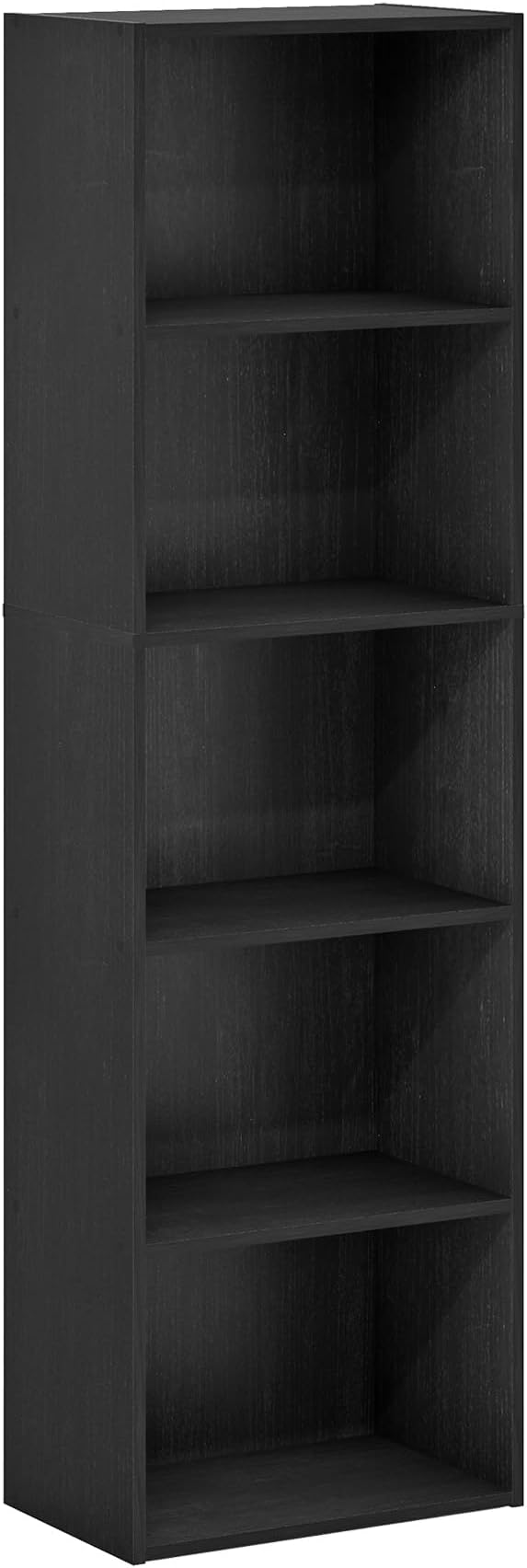 Furinno Luder 5Tier Reversible Color Open Shelf Bookcase, Blackwood