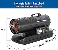 Vista 7 de BILT HARD Calentador diésel de queroseno de aire forzado de 85,000 BTU, calentador portátil de torpedo con control de termostato para exteriores